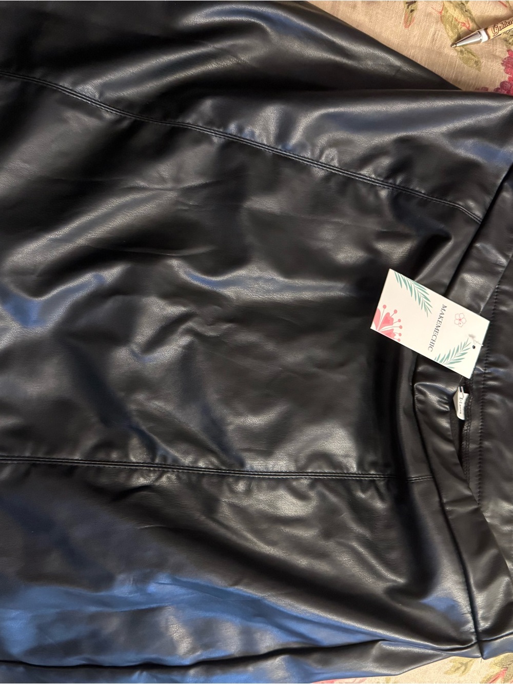 Faux Leather Black mini skirt